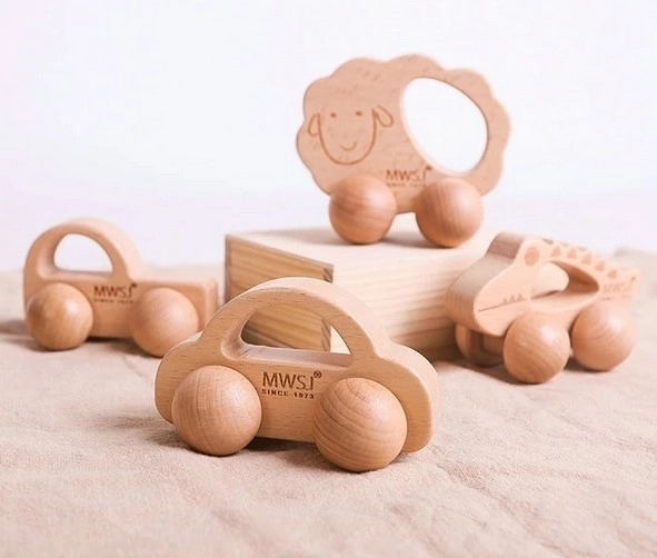 Houten grijpauto