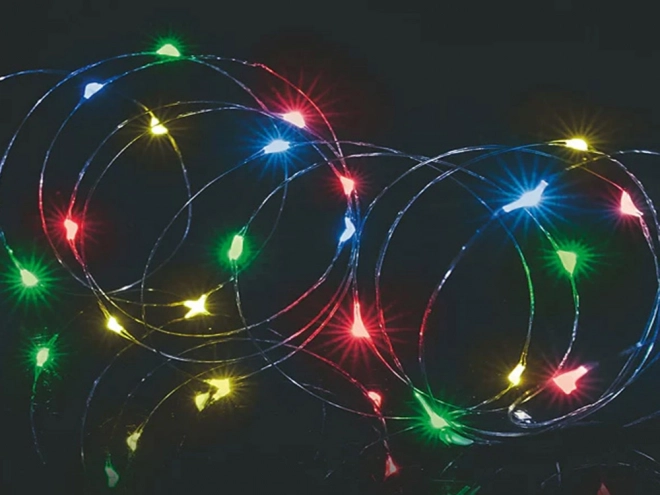 Veelgekleurde kerst LED-lampen met batterijen 10m