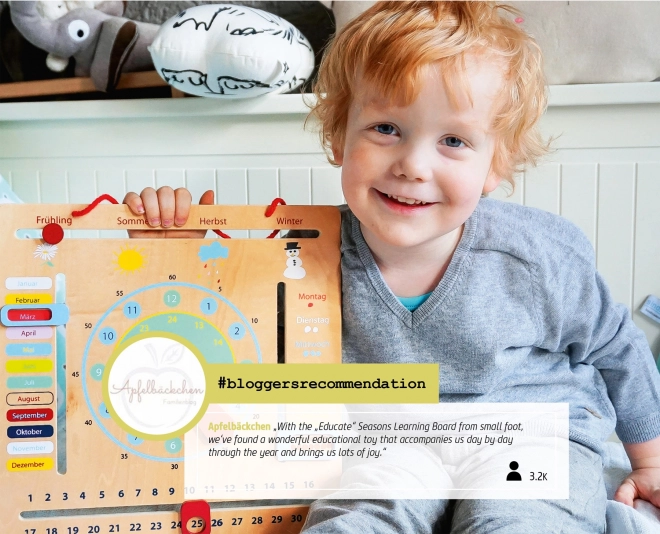 Educatieve kalender met klok voor kinderen in het Duits