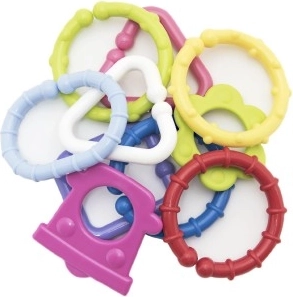 Hochet et anneau de dentition en un