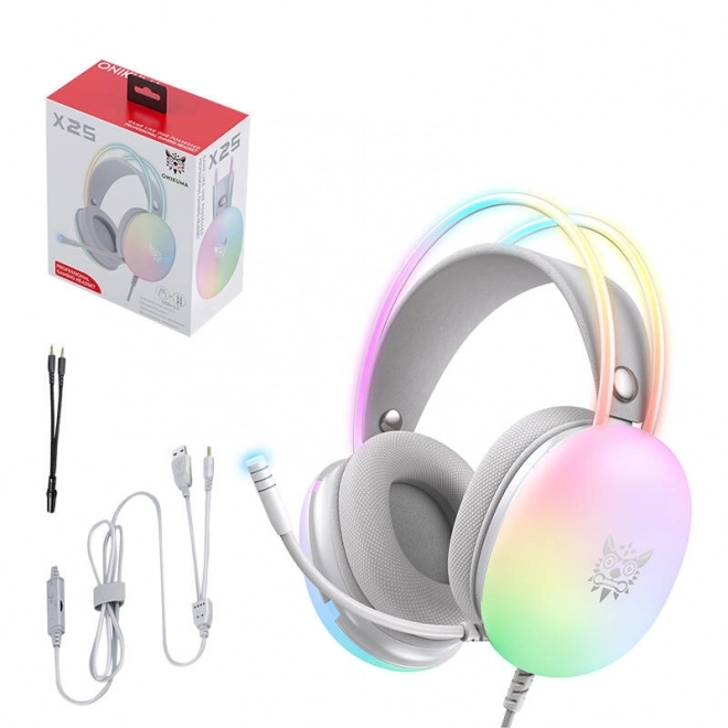 Gaming hoofdtelefoon Onikuma X25 wit