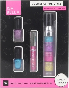 Kinder-Schminkset – Lidschatten, Lipgloss und 2 Nagellacke