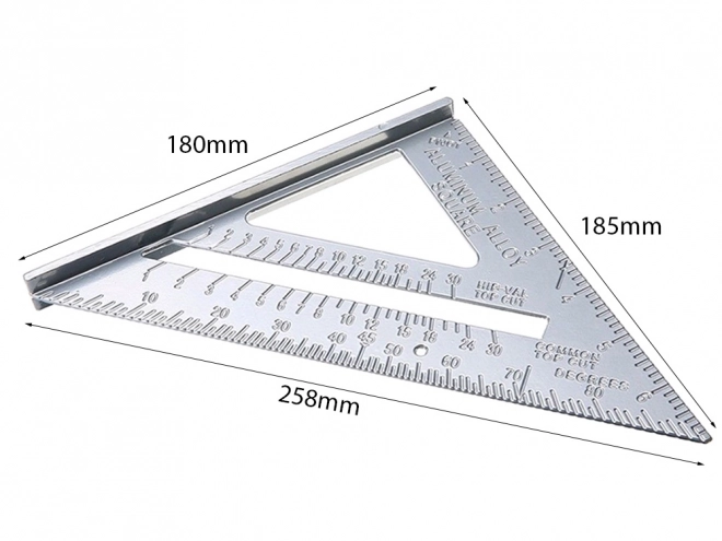 Aluminium hoekstuk met gegraveerde markeringen 180 mm