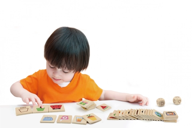 Houten educatieve puzzel VIGA – passende vormen
