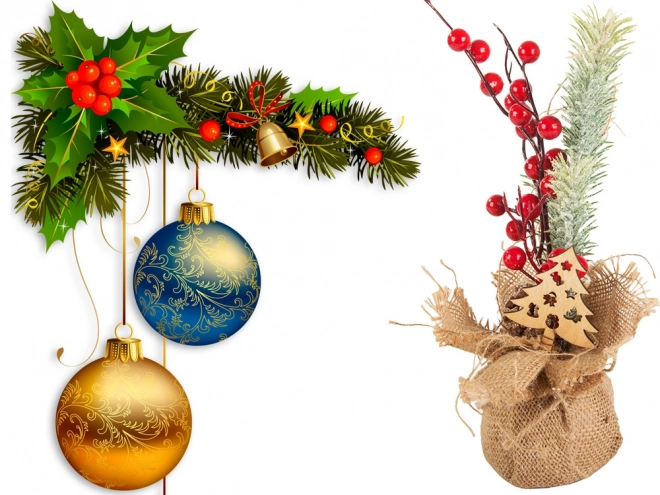 Kerst rieten tafeldecoratie