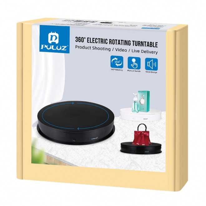 Elektrischer Drehtisch Puluz mit Display 30 cm USB schwarz