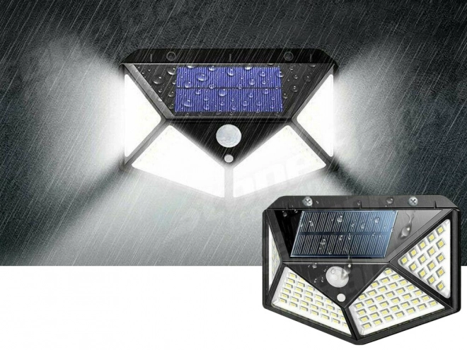 Zonnelamp met 100 LED en schemerings bewegingssensor