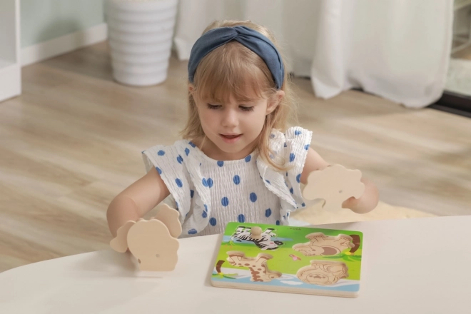 Wooden Puzzle with Wild Animals