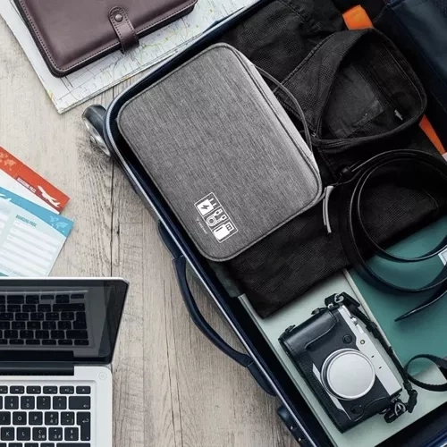 Travel Cable and Charger Organizer with Handle