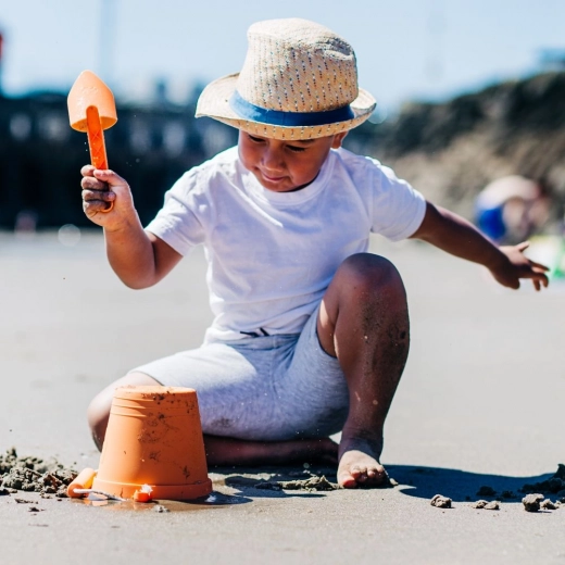 Fun at the beach and in the sandbox