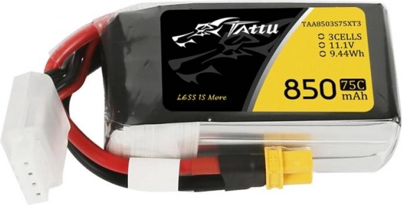 Tattu LiPo batterij 850 mAh 11,1 V 75C 3S met XT30-connector