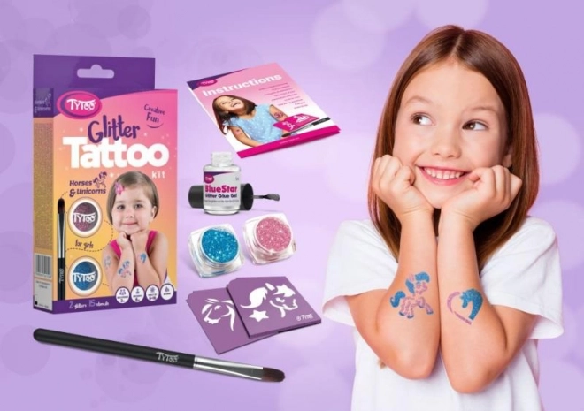 TyToo paarden en eenhoorns glinsterende tatoeages