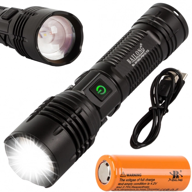 Militärische Taschenlampe mit LED und Zoom von Bailong
