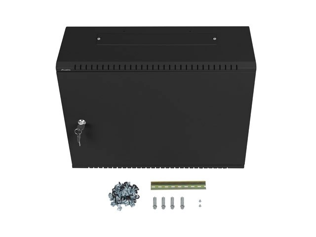 Wandmontierter Rack-Kleiderschrank 19 Zoll 4U+3U 540x200 niedriges Profil Schwarz
