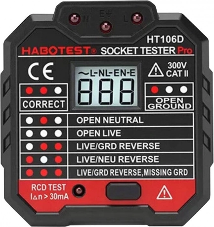 Digitale stopcontacttester Habotest