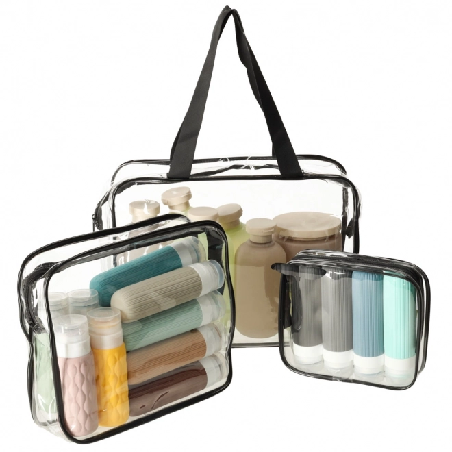 Set van doorzichtige reis cosmetische tassen - 3 stuks