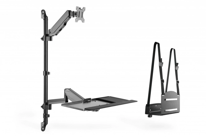 Gemonteerde arm voor 1x LCD en toetsenbord, max. 32 inch