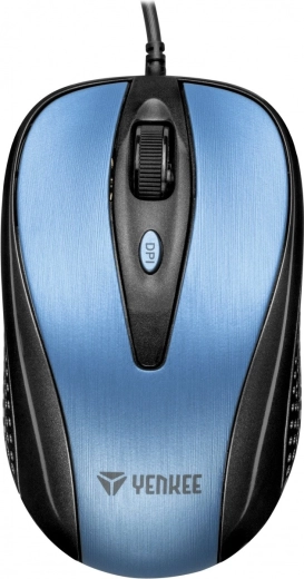 Optische USB-Maus Yenkee mit 4 Tasten, symmetrisch, blau