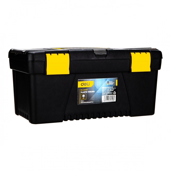 Boîte à outils en plastique Deli 15'' jaune‑noir