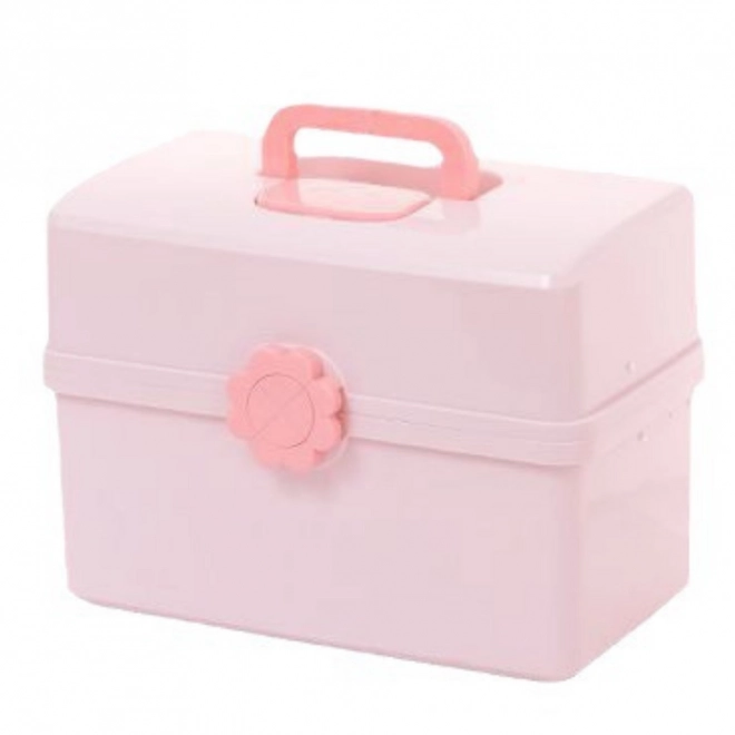 Roze organizer voor sieraden en cosmetica-accessoires