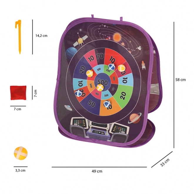 Kinderspel met kegels 2-in-1 met ruimtethema