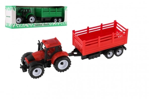 Plastic tractor met aanhanger