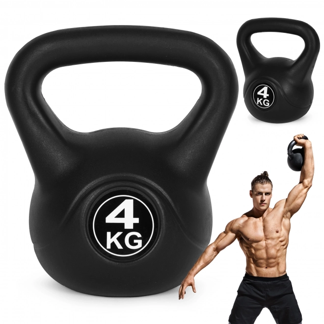 Kettlebell voor oefeningen zwart- 4kg
