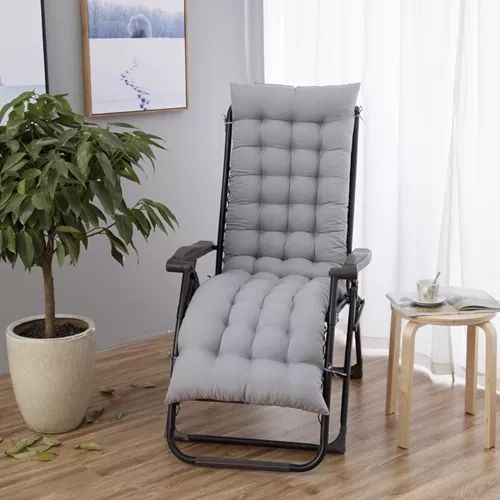 Coussin matelassé pour chaise longue de jardin gris 23490