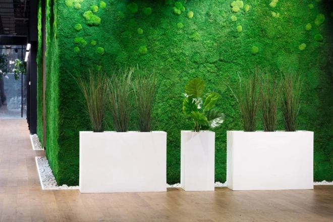 Witte bloempot Tower met verlichting