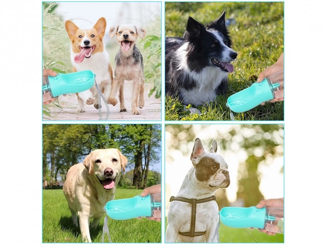 Reisewasserflasche für Hunde mit Napf, 380 ml