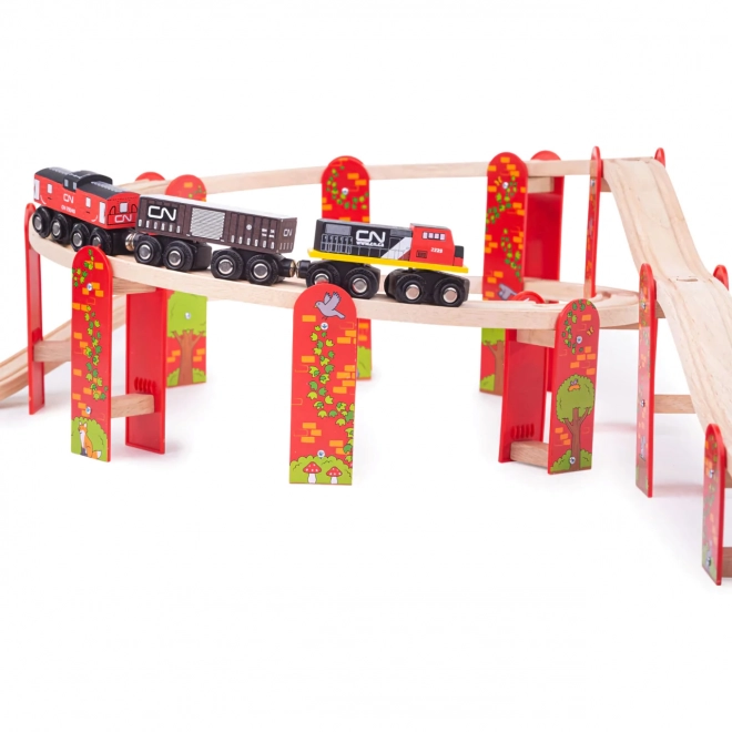 Bigjigs Rail meerlagige houten treinset