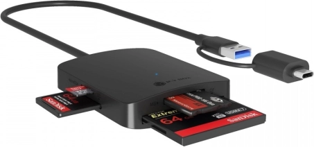 Lecteur de cartes 4-en-1 USB Type‑C + A