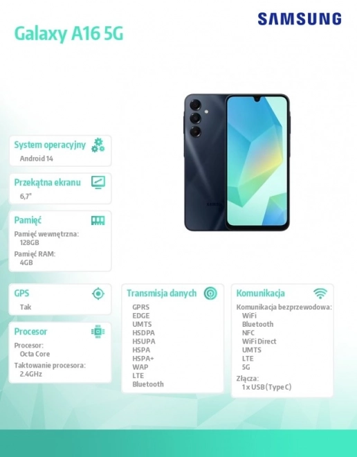 Samsung Galaxy A16 5G noir 4/128 Go