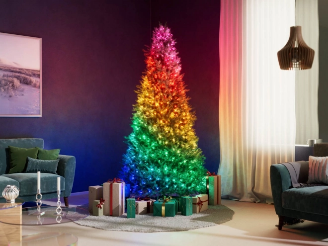 Slimme decoratieve lichtsnoeren USB-C (Candies) 100 LED RGB, kaarsen, groene kabel, 6 m