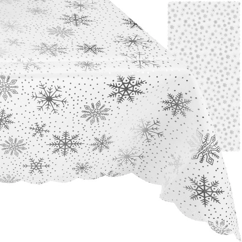 Weihnachtstischdecke mit Schneeflockenmuster 260 x 140 cm