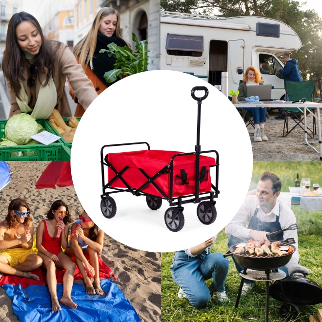 Chariot de transport pliant MultiGarden rouge 47x105 cm