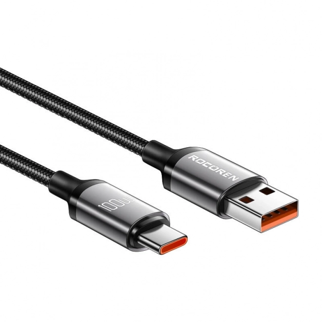 Sneloplaadkabel Rocoren USB-A naar USB-C Retro Series 2m grijs