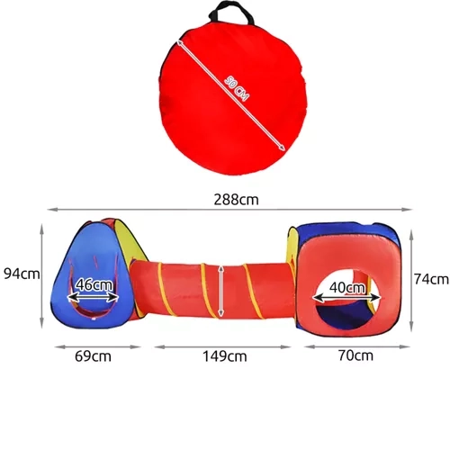 Kinderspeeltent 3in1 Tipi + Tunnel + Huisje