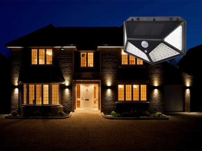 Zonne-lamp met bewegingssensor en 100 LED
