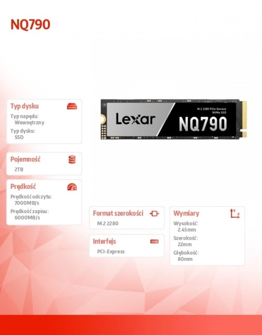 SSD-schijf Lexar NQ790 NVMe 2TB PCIe 4x4