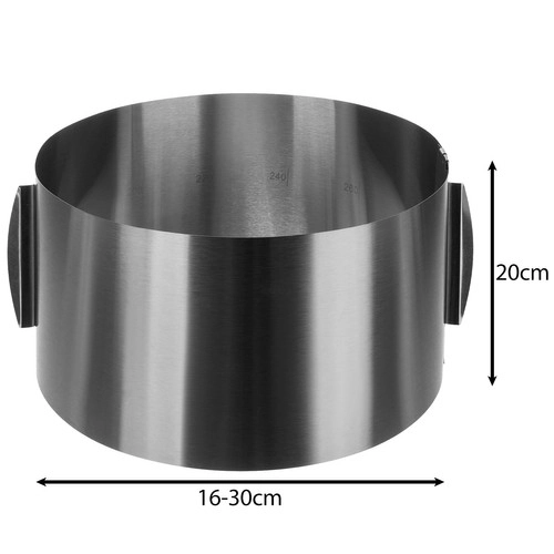 Regulierbarer Backring aus Edelstahl 16-30 cm