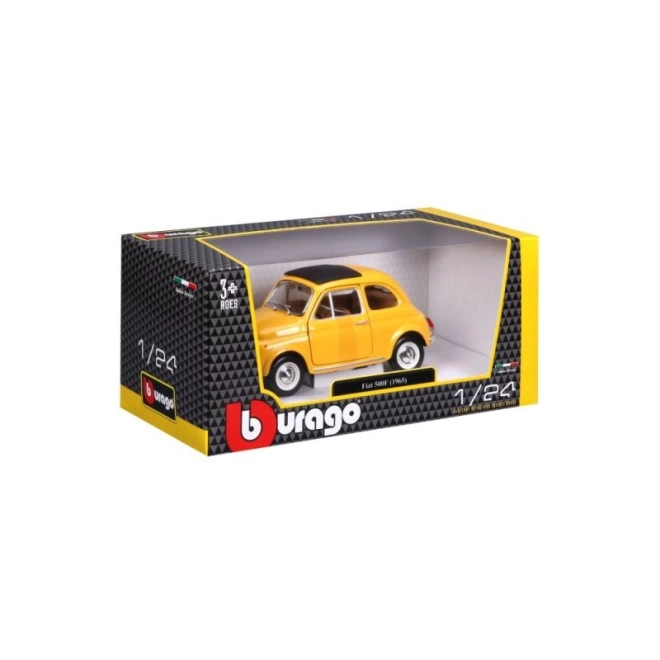 Bburago model cars Fiat 500 F 1965 yellow 1:24