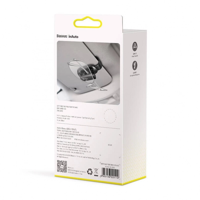 Baseus Platinum Clip voor brillen voor voertuigen (klemtype) zwart