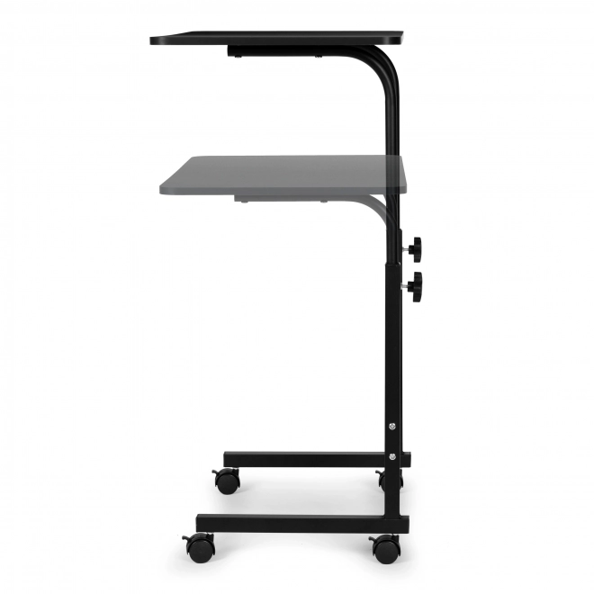 Table pour ordinateur portable avec roulettes, table fixée au fauteuil inclinable - noir