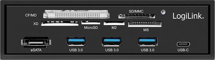Wide card reader for 6 formats