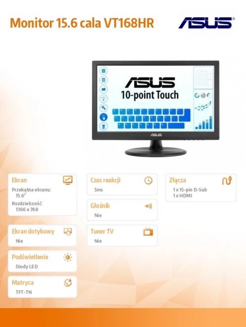 Monitor ASUS VT168HR 15,6 inch