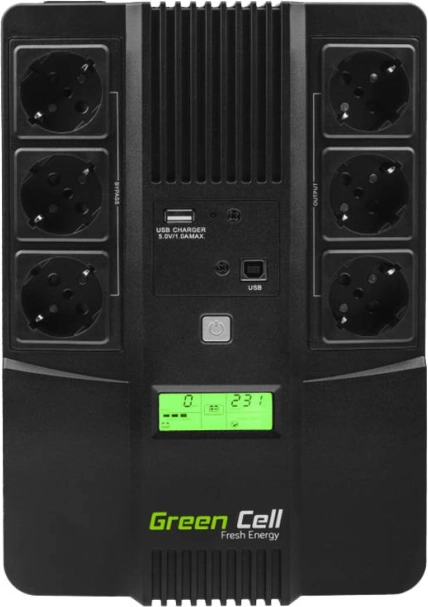 Noodstroomvoorziening (UPS) GREEN CELL AiO 800 VA, 480 W met LCD