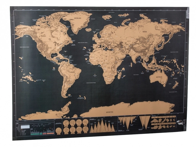 Grande carte à gratter du monde 82 x 59 cm