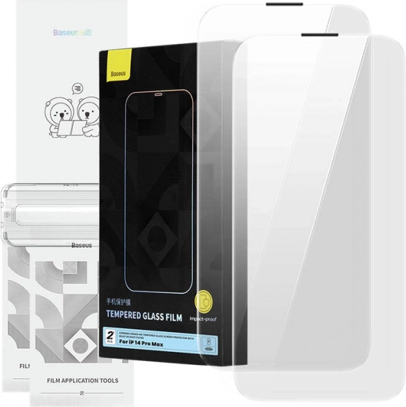BASEUS Corning Tempered Glass with Dust Filter for iPhone 14 Pro Max