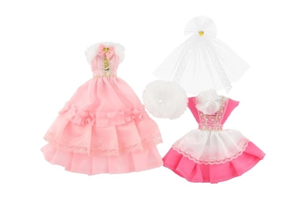 Kleding met accessoires voor poppen 2 stuks